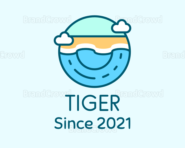 Summer Vacation Beach Logo