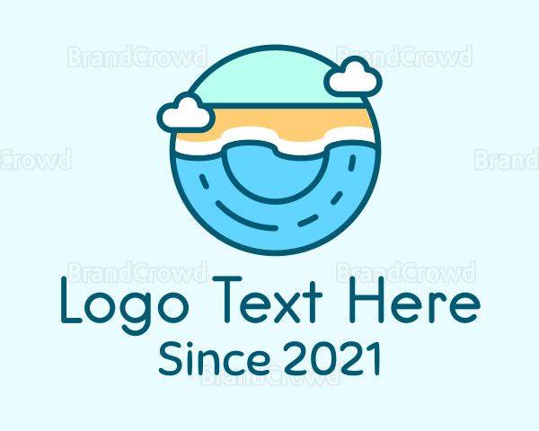 Summer Vacation Beach Logo