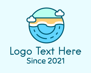 Ocean - Summer Vacation Beach logo design