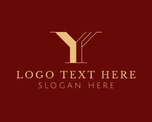 Gold Business Letter Y Logo