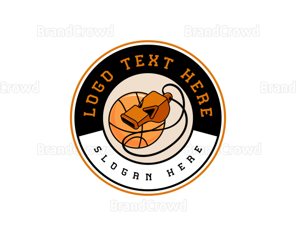 Basketball Coach Whistle Logo