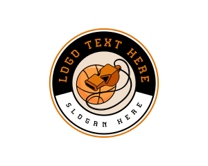 League - Basketball Coach Whistle logo design