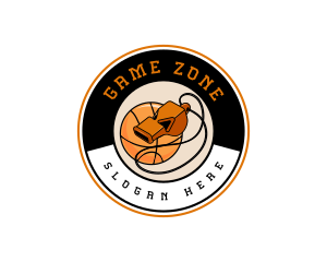 Basketball Coach Whistle logo design