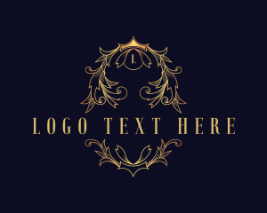 Luxury Elegant Wreath logo design