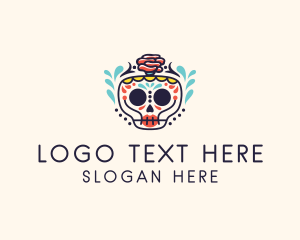 Decorative Skull Flower Logo