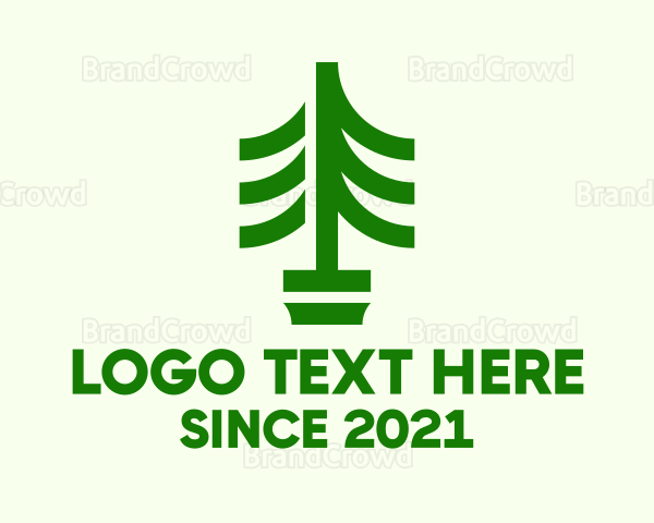 Green Pine Tree Plant Logo