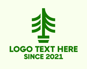 Sustainabilty - Green Pine Tree Plant logo design