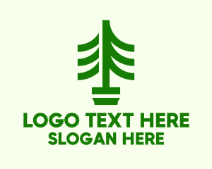 Green Pine Tree Plant Logo