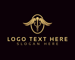 Physician - Pharmaceutical Caduceus Wings logo design