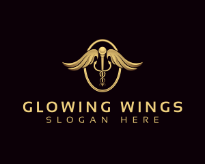 Pharmaceutical Caduceus Wings logo design