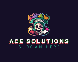 Ace - Gaming Poker Skull logo design