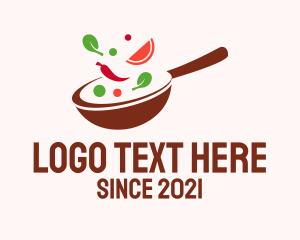 Leaf - Cooking Pan Restaurant logo design