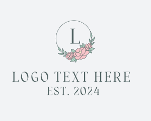 Handmade - Floral Wreath Spa logo design