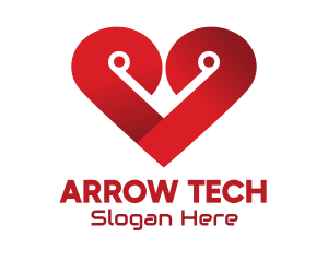 Red Heart Tech logo design