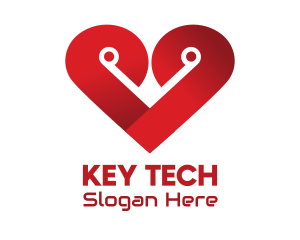 Red Heart Tech logo design