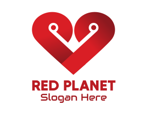 Red Heart Tech logo design