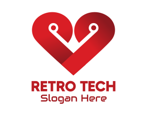 Red Heart Tech logo design