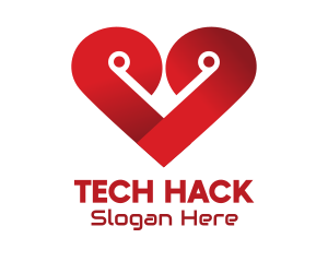 Red Heart Tech logo design