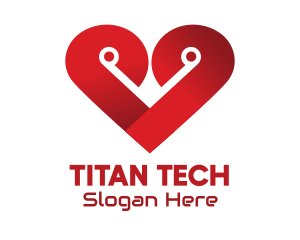 Red Heart Tech logo design