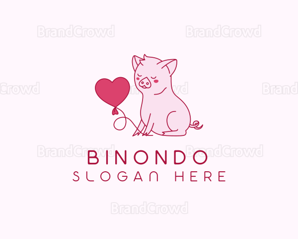 Piglet Animal Heart Logo