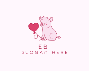 Piglet Animal Heart Logo