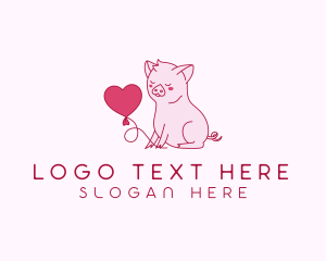 Piglet Animal Heart Logo