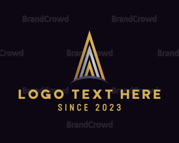 Metallic Arrow Letter A Logo