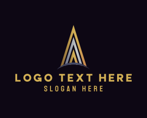 Metallic Arrow Letter A Logo