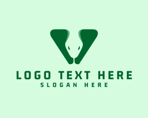 Sports Mascot - Viper Snake Lette V logo design