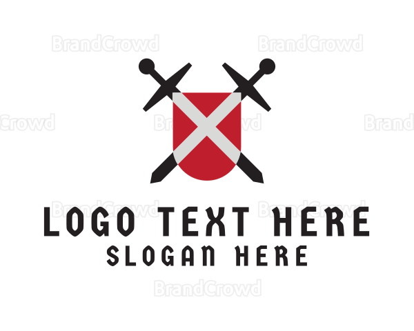 Crossed Swords Shield Logo