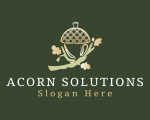 Acorn - Golden Acorn Oak Tree logo design
