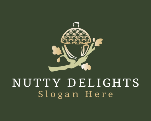 Peanut - Golden Acorn Oak Tree logo design