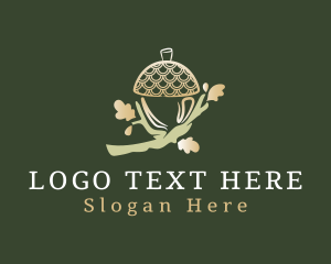 Golden Acorn Oak Tree Logo