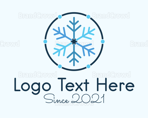 Blue Winter Snowflake Logo