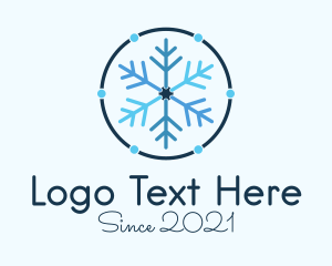 Frost - Blue Winter Snowflake logo design