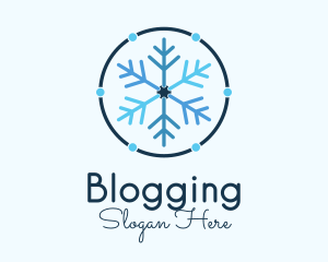 Blue Winter Snowflake  Logo