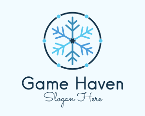 Blue Winter Snowflake  Logo