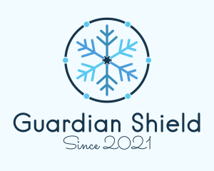 Cooling - Blue Winter Snowflake logo design