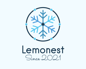 Weather - Blue Winter Snowflake logo design