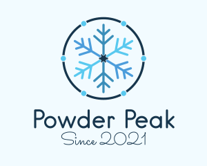 Ski - Blue Winter Snowflake logo design