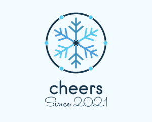 Snow - Blue Winter Snowflake logo design
