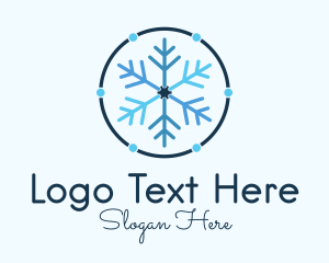 Blue Winter Snowflake  Logo