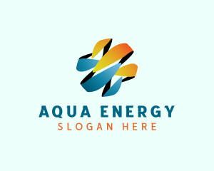 Hydropower - Water Fire Sustainable Energy logo design