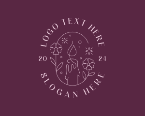 Aromatherapy - Candle Floral Decor logo design