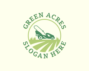 Grass Cutting Lawn Mower logo design