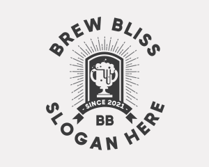 Brew - Hipster Beer Trophy logo design