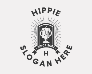 Hipster Beer Trophy logo design