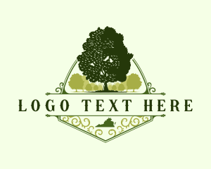 Map - Virginia Oak Lumber logo design