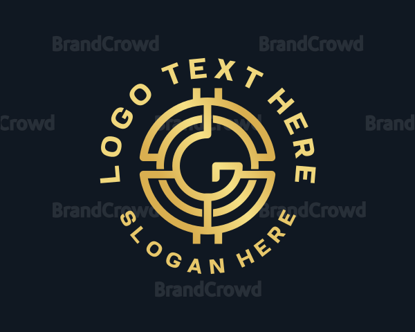 Golden Digital Currency Letter G Logo