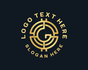 Blockchain - Golden Digital Currency Letter G logo design